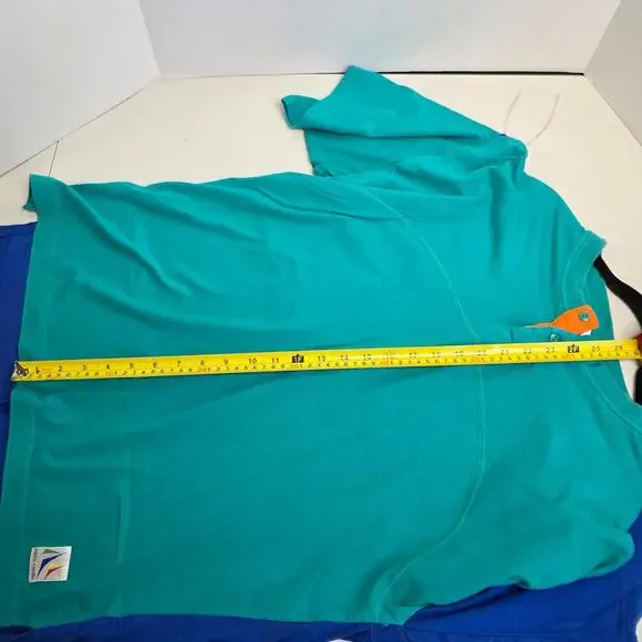 Pierre Cardin, Multi Color Blue and Teal quarter Button Down Shirt, L Men's - Picture 6 of 7